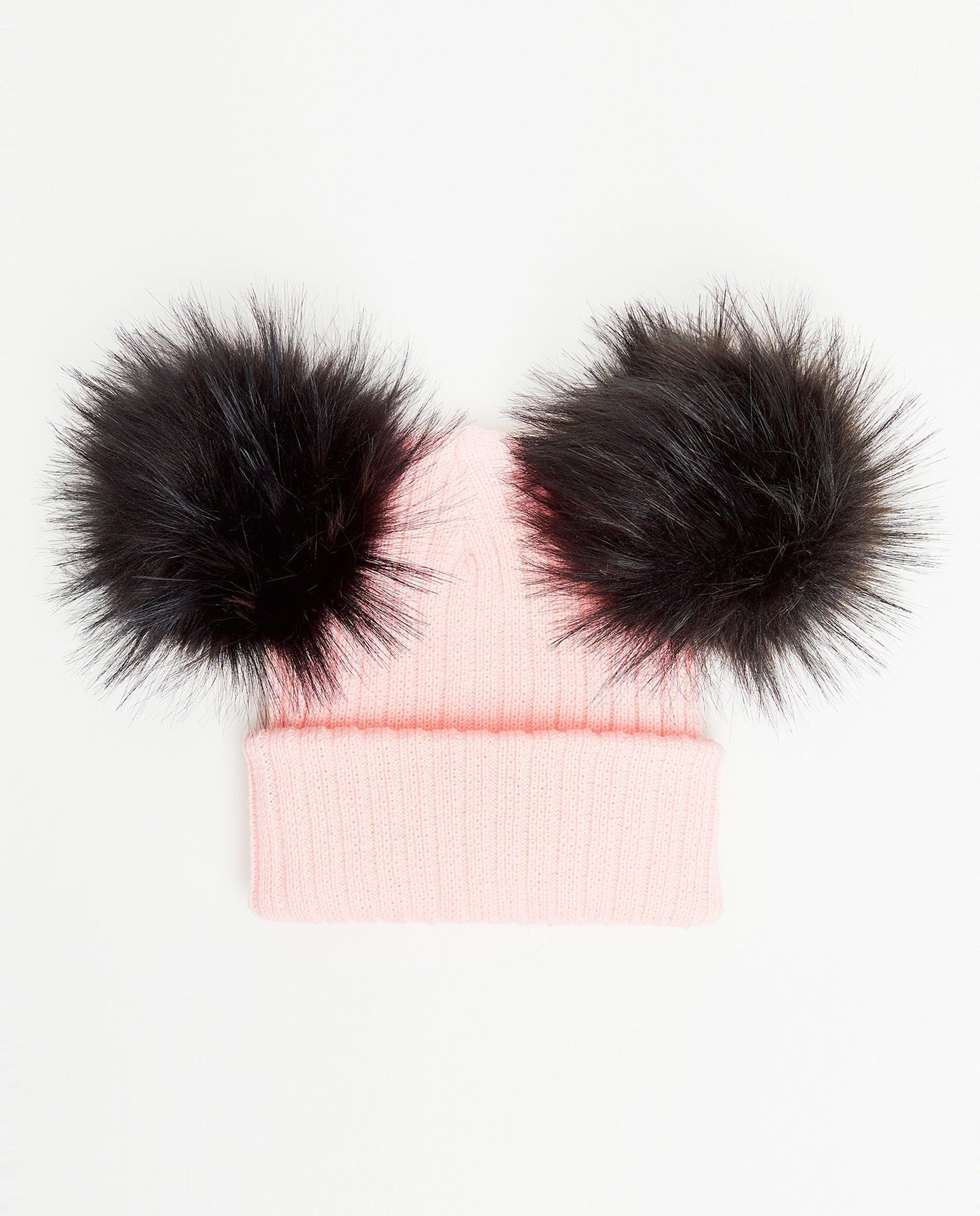 Bonnet en tricot avec ours en peluche - pompon végétalien