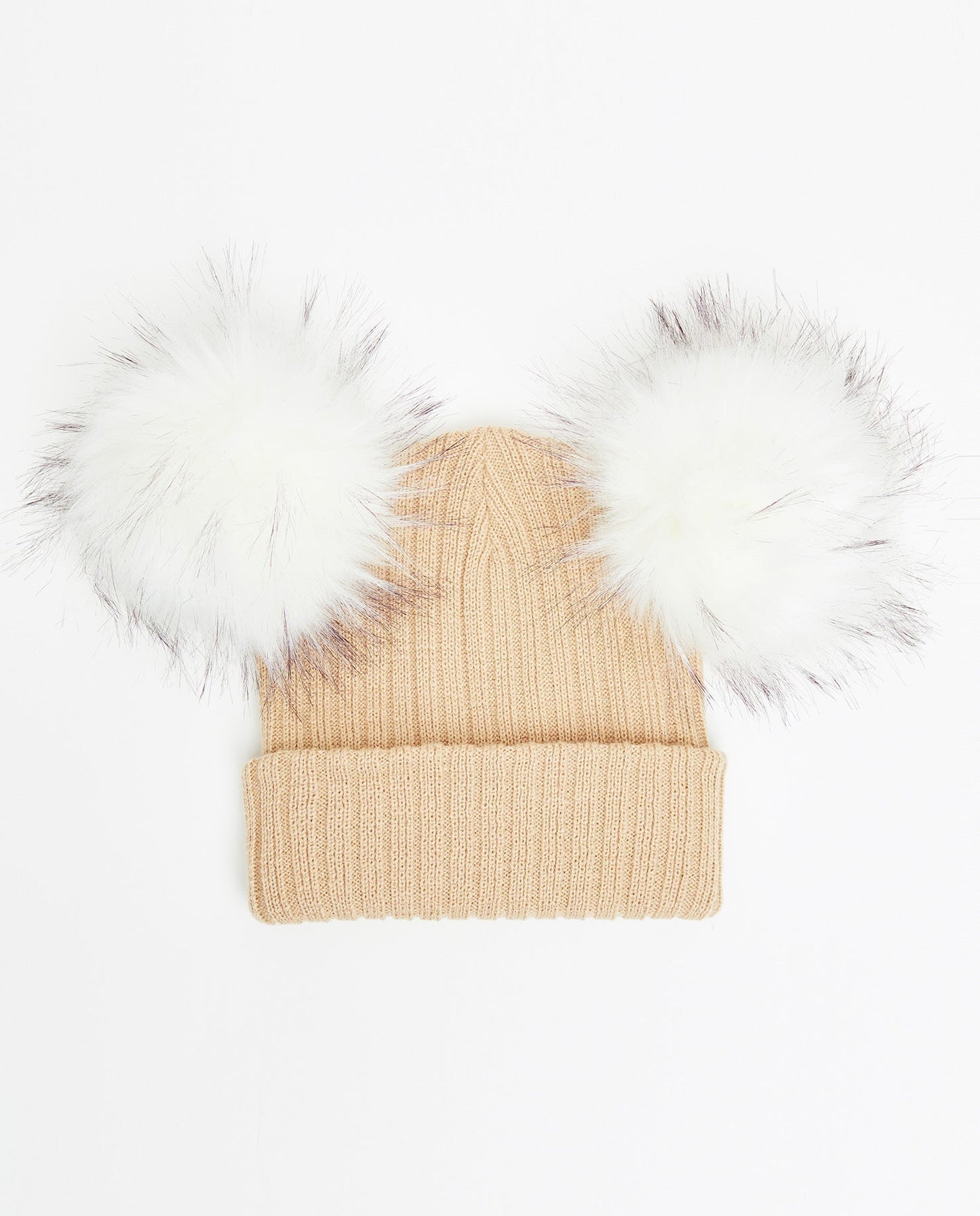 Knit Teddy Bear Beanie - Vegan Pom