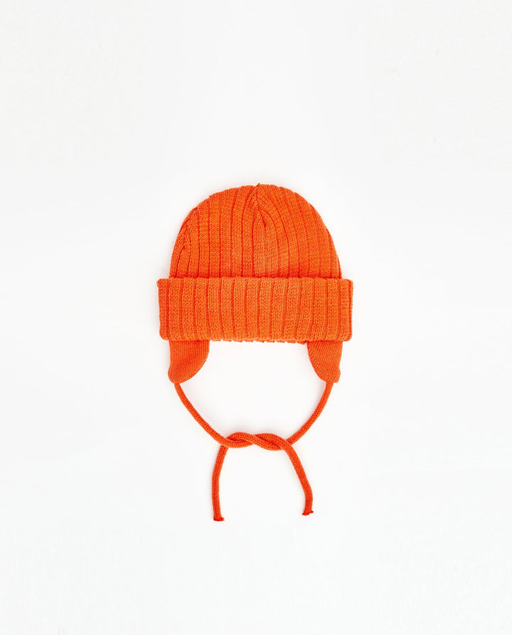 Bonnet en tricot - Sans pompon - Enfant 2-6T avec cordons de serrage 