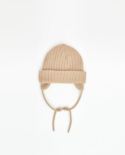 Knit Beanie - No Pom - Kid 2-6T w/ Drawstrings