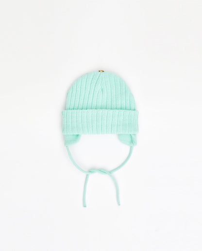 Knit Beanie - No Pom - Kid 2-6T w/ Drawstrings