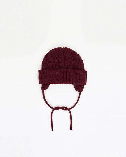 Knit Beanie - No Pom - Kid 2-6T w/ Drawstrings