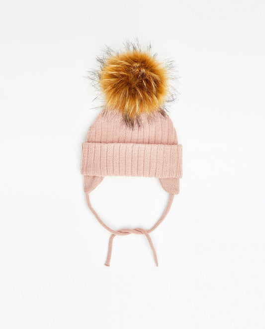 Tuque Bébé Doublée Matte Pink - Vegan