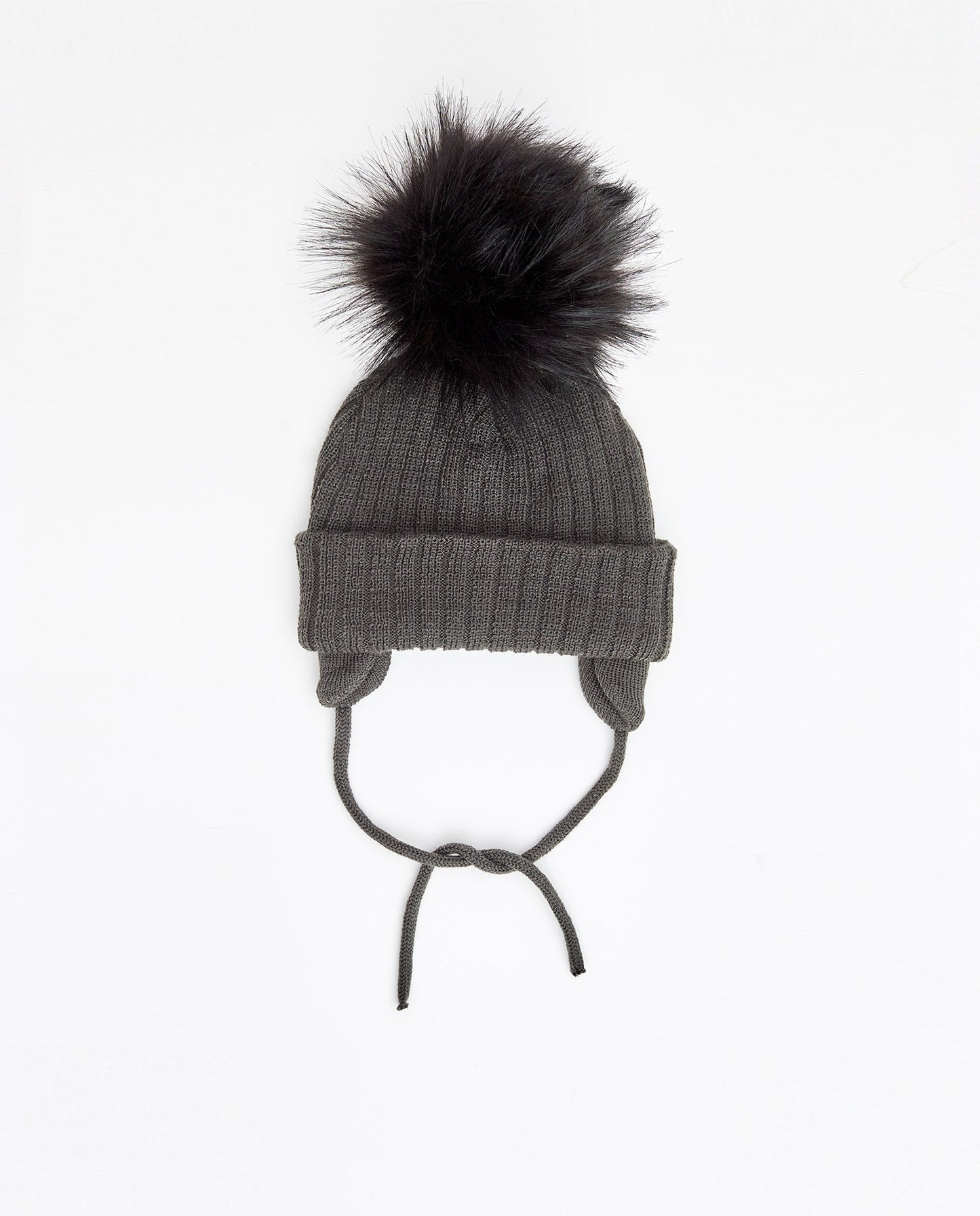 Tuque Nouveau-Né Doublée Charcoal - Vegan