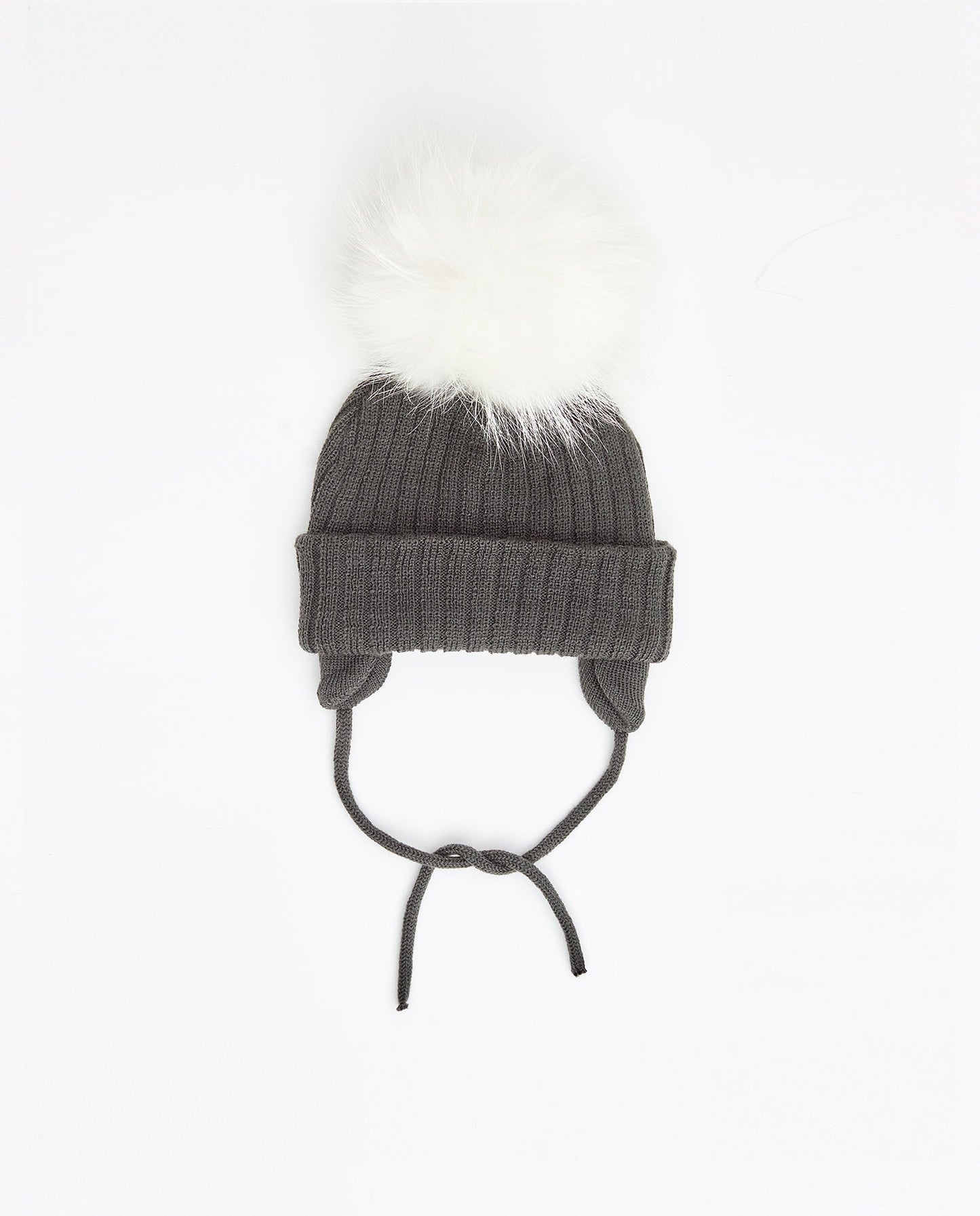 Tuque Enfant Doublée avec Cordons Charcoal