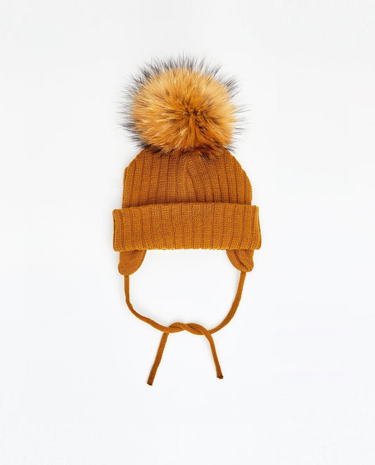 Tuque Nouveau-Né Doublée Caramel