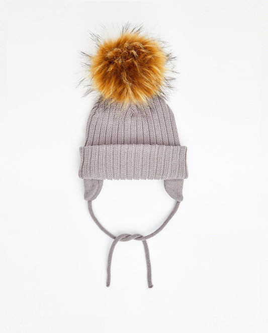 Tuque Bébé Doublée Gris - Vegan