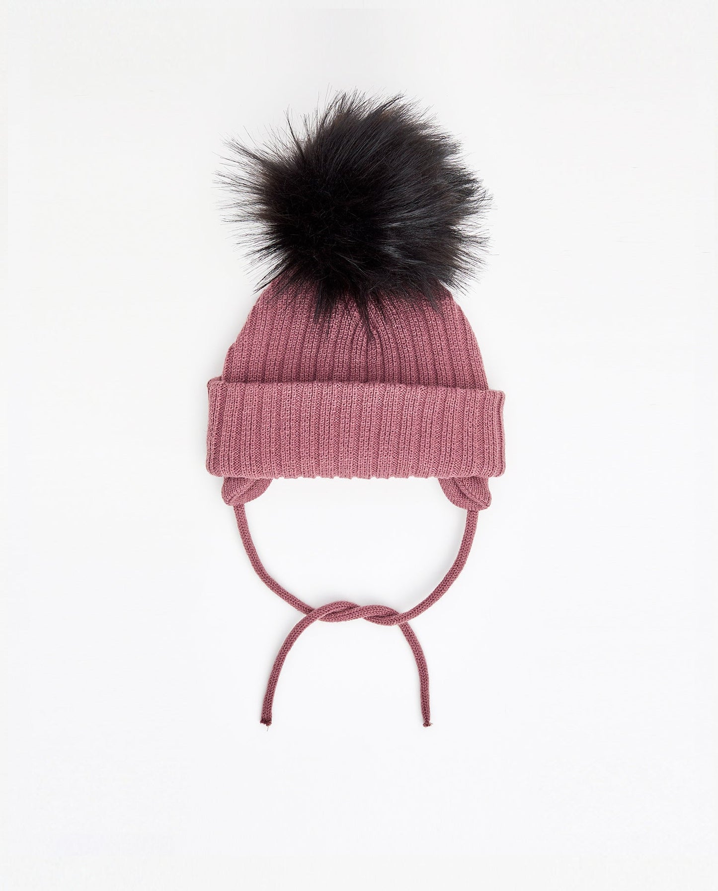 Tuque Enfant Doublée avec Cordons Lila - Vegan