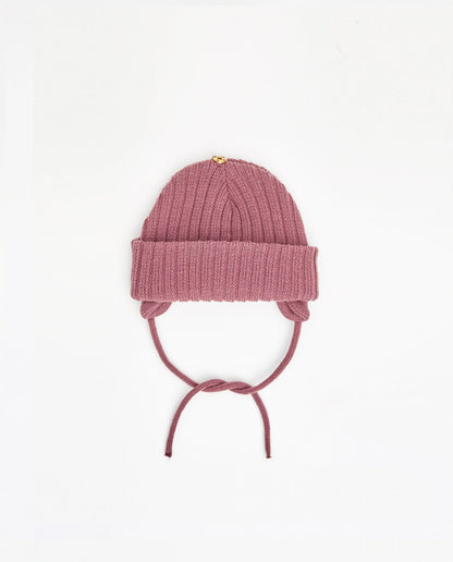 Knit Beanie - No Pom - Kid 2-6T w/ Drawstrings