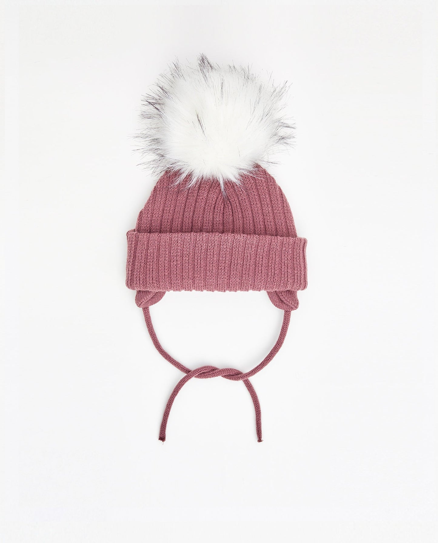 Tuque Enfant Doublée avec Cordons Lila - Vegan