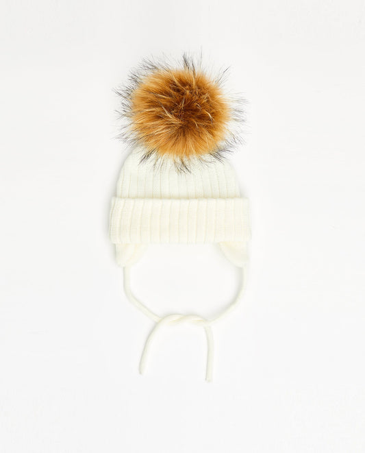 Tuque Nouveau-Né Doublée Blanc - Vegan