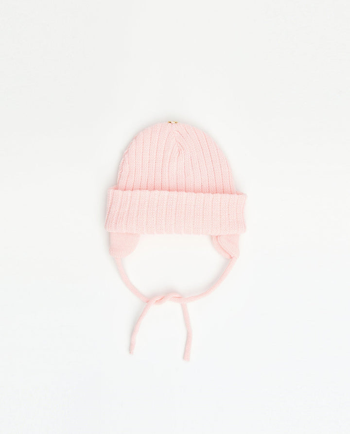 Bonnet en tricot - Sans pompon - Enfant 2-6T avec cordons de serrage 