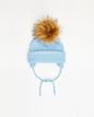 Tuque Enfant Doublée avec Cordons Baby Blue - Vegan