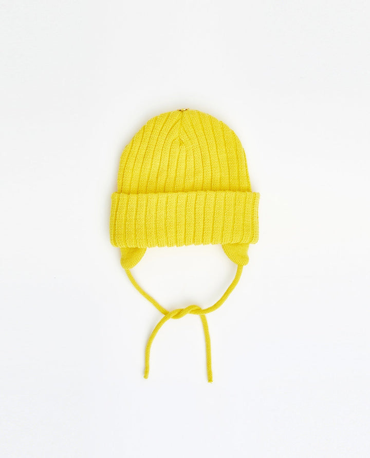 Bonnet en tricot - Sans pompon - Enfant 2-6T avec cordons de serrage 