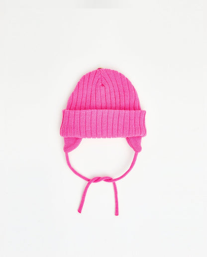 Knit Beanie - No Pom - Kid 2-6T w/ Drawstrings