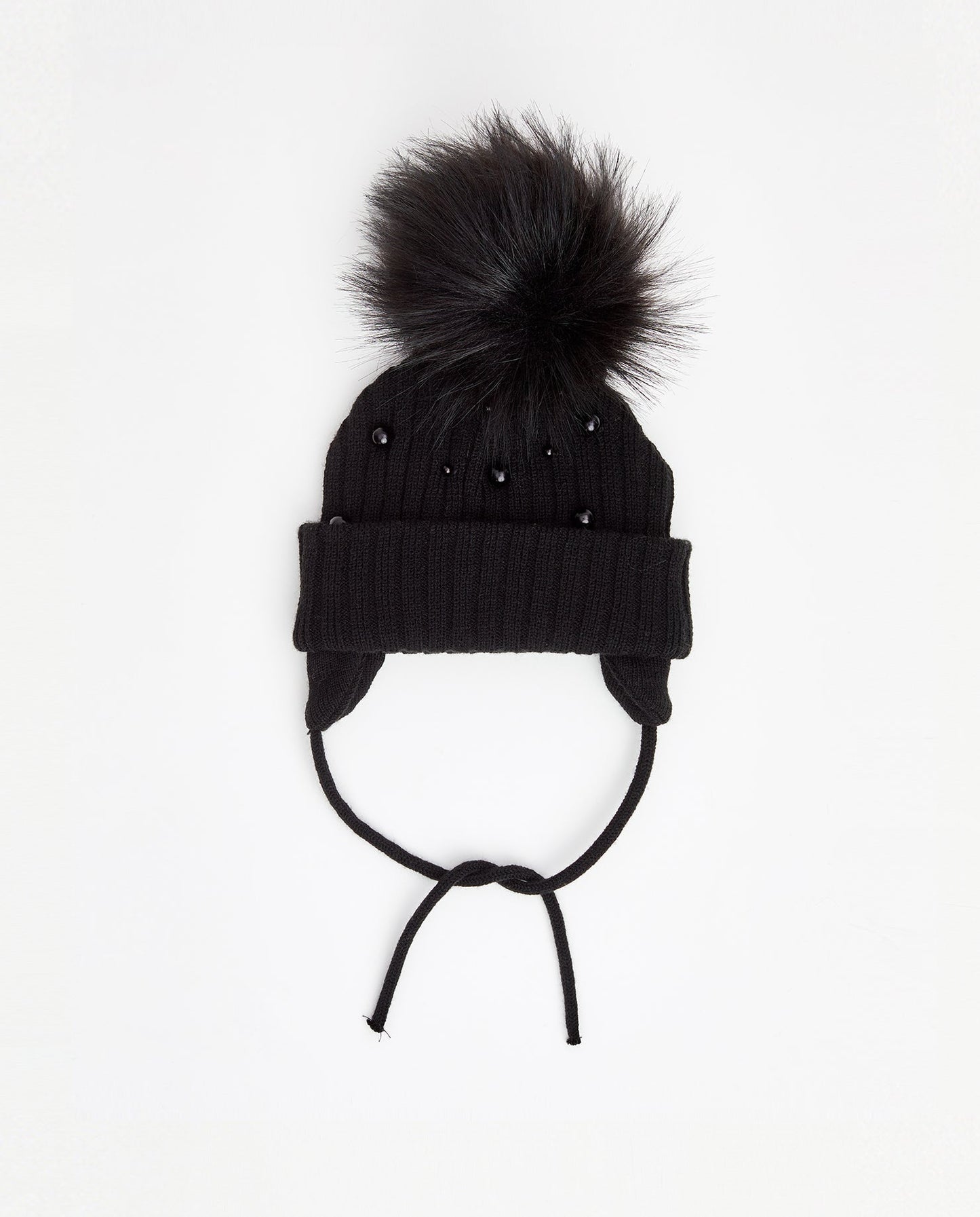 Knit Beanie Perles Noir