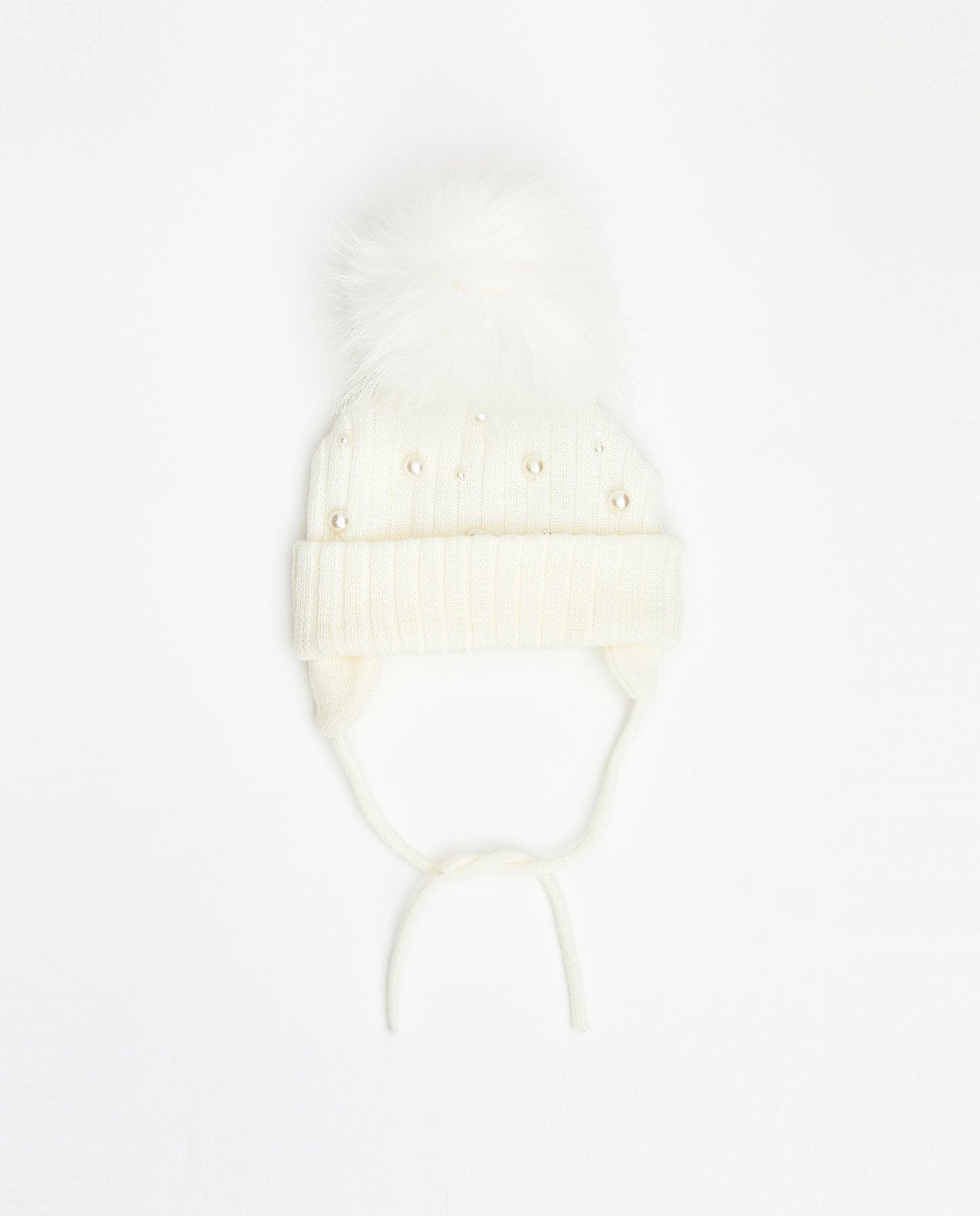 Knit Beanie Perles Blanc