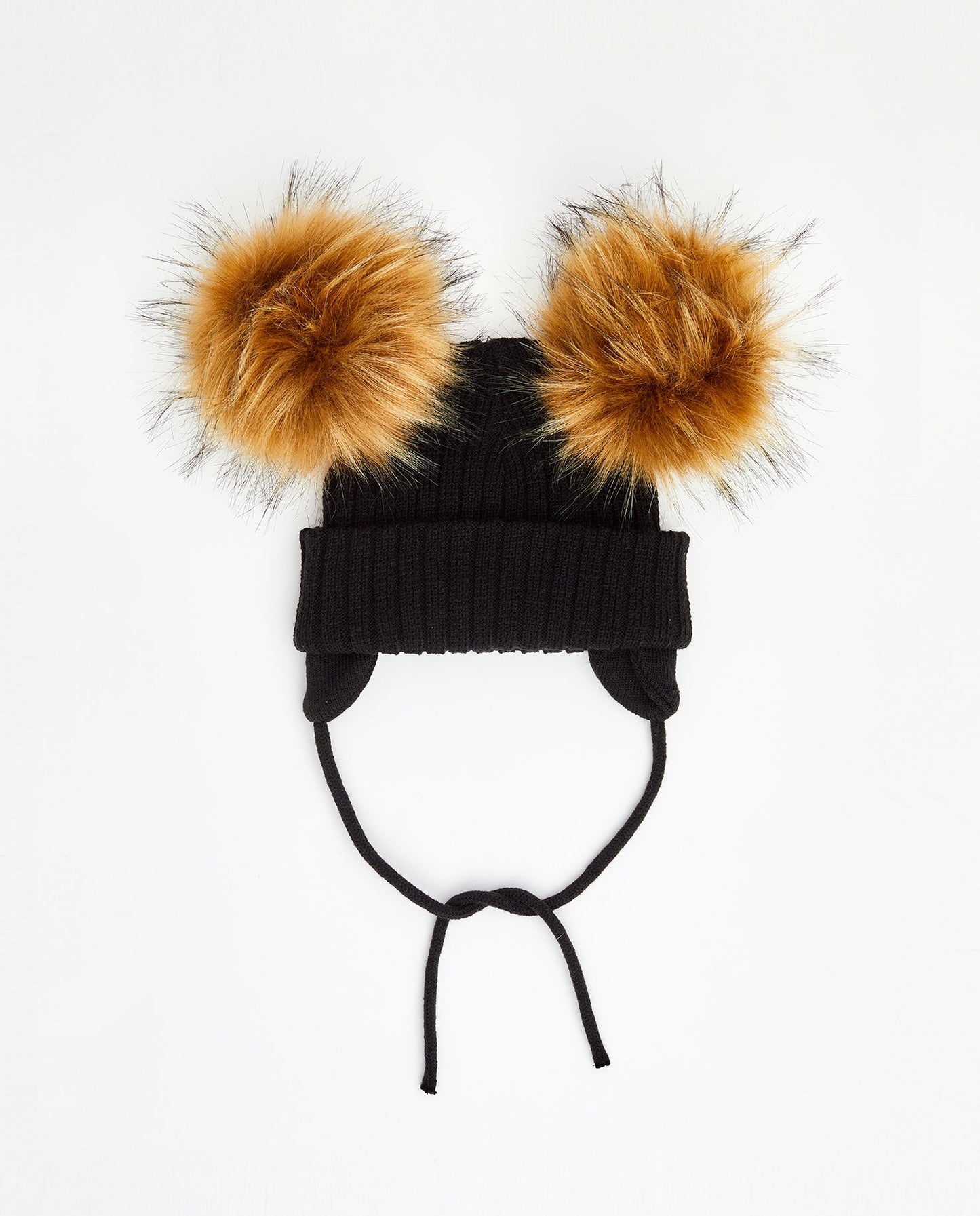 Knit Teddy Bear Beanie - Vegan Pom