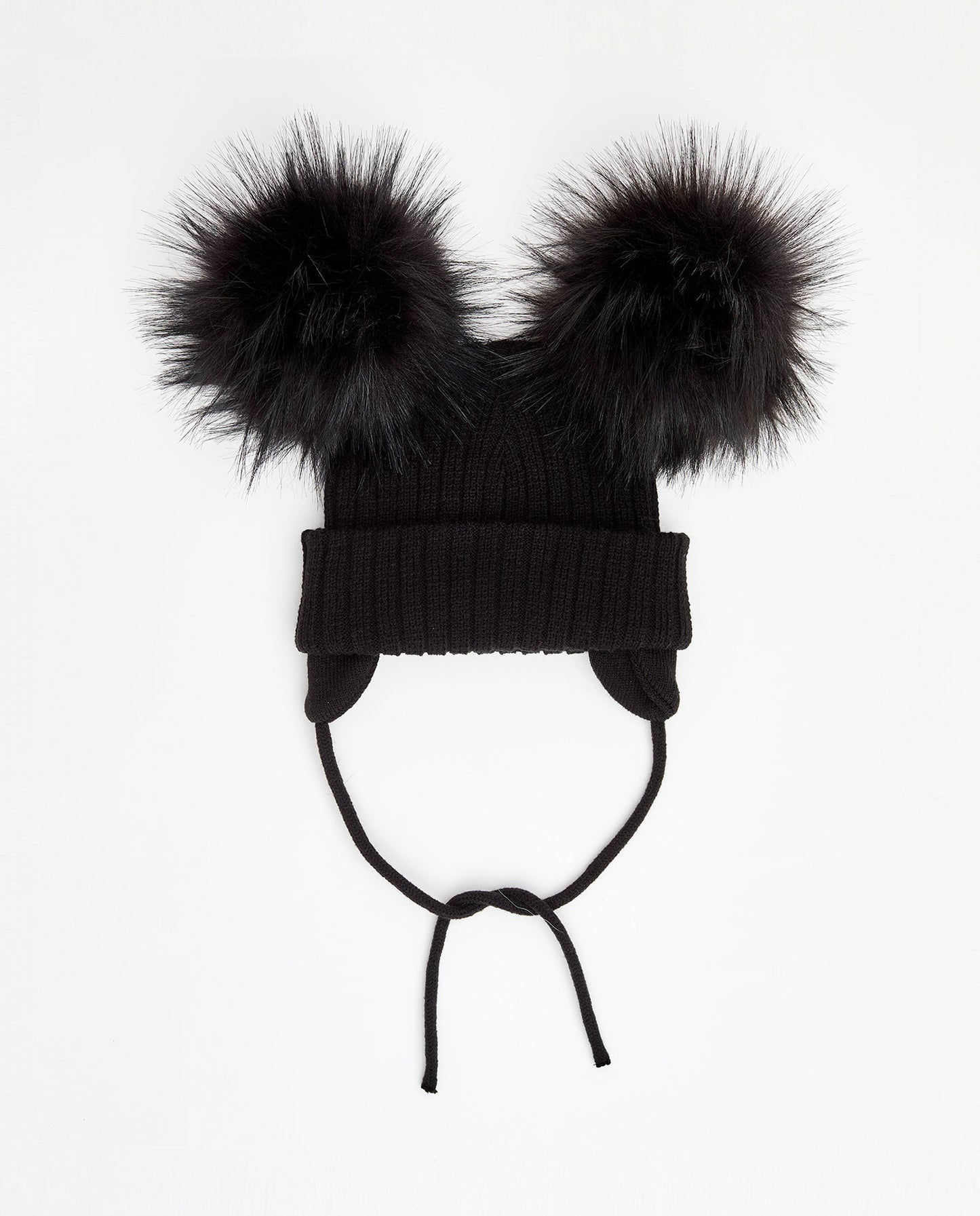 Knit Teddy Bear Beanie - Vegan Pom