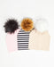 TRIO Tuques Enfant Coton | TRIO Kid Cotton Beanies - Vegan - Mpompon