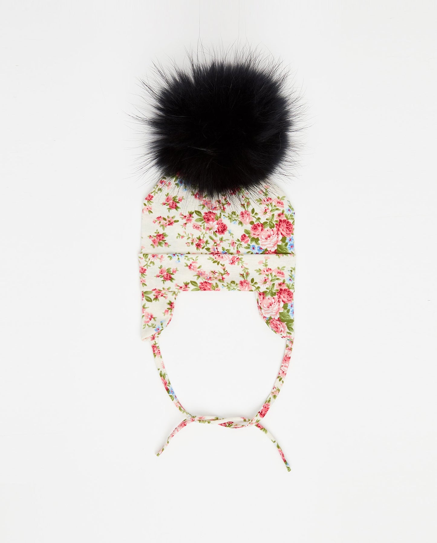 Tuque Bébé Coton Floral Crème