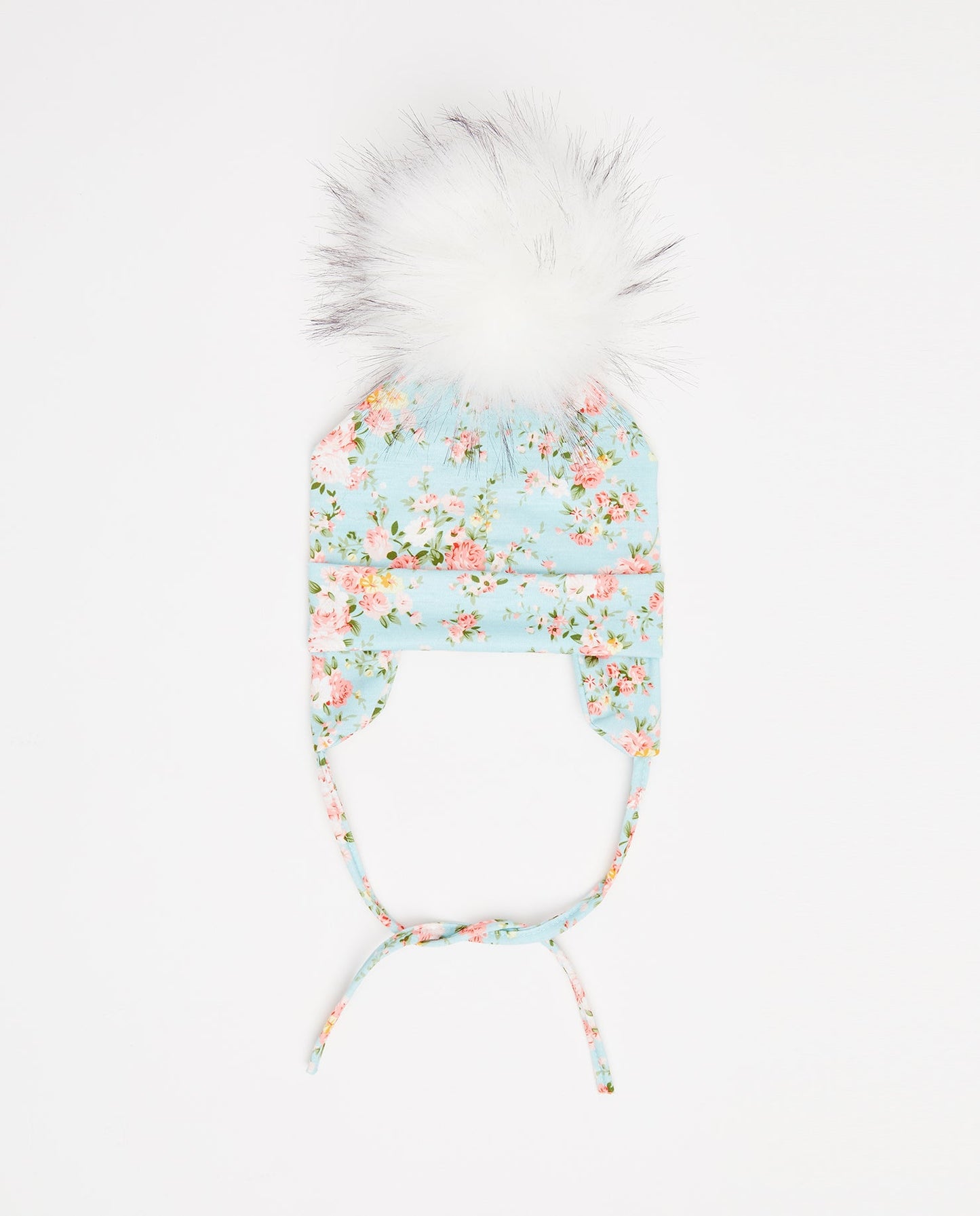 Tuque Bébé Coton Floral Bleu - Vegan