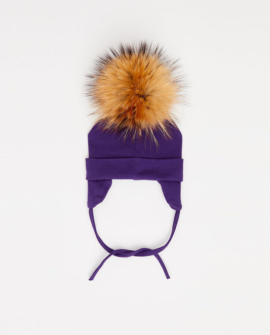 Tuque Bébé Coton Aubergine