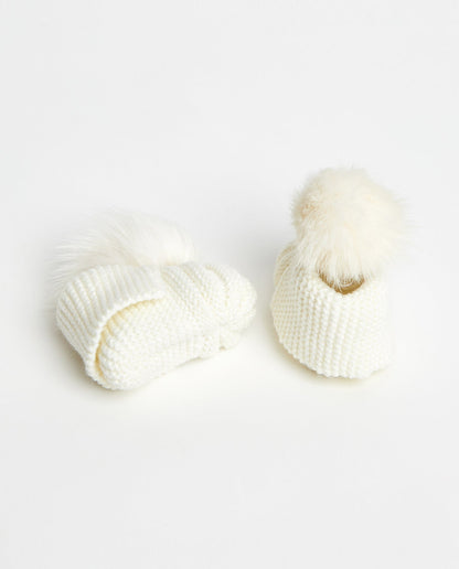 Pantoufles Bébé Tricot - Mpompon