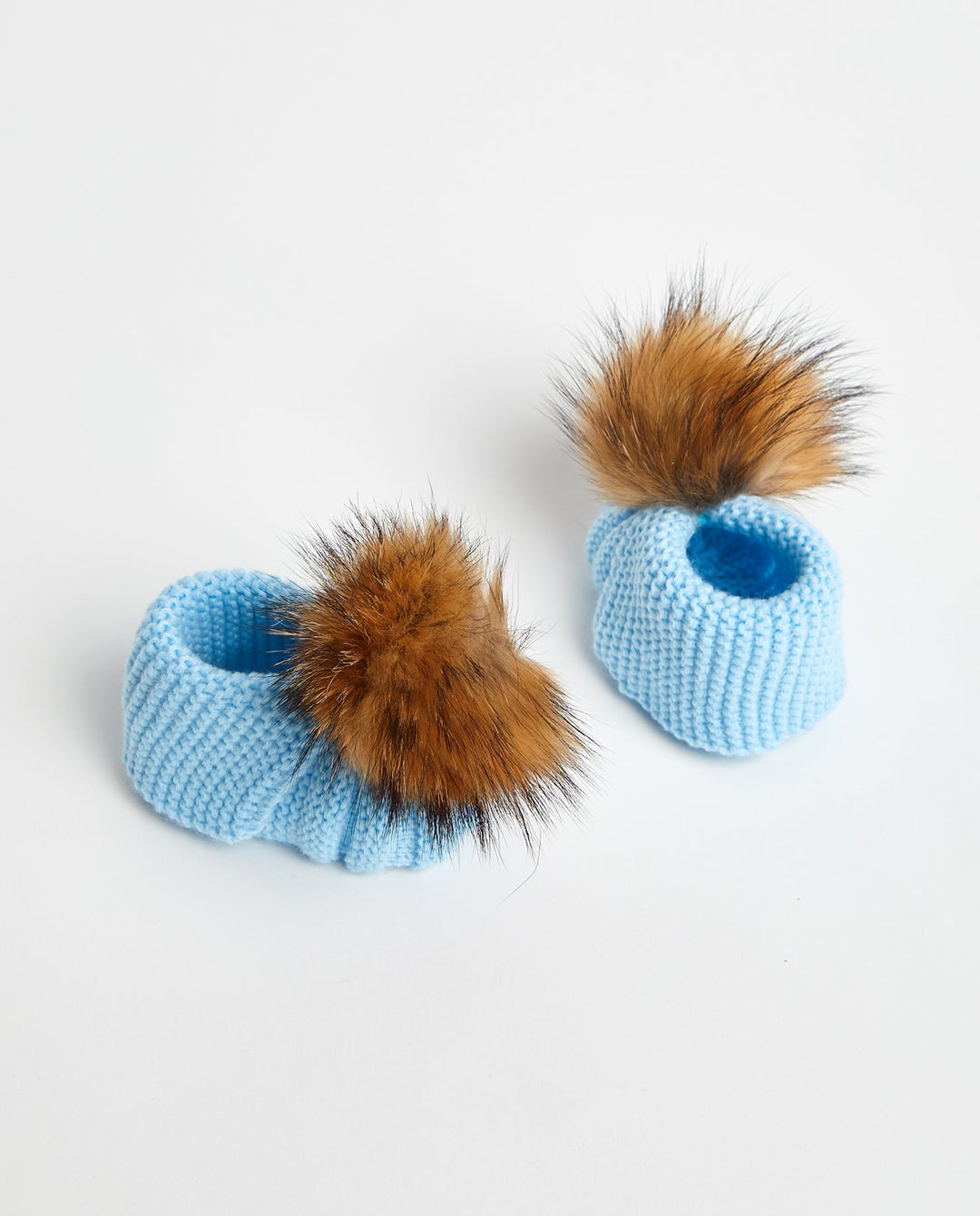 Pantoufles Tricot | Knit Slippers BABY BLUE - Mpompon