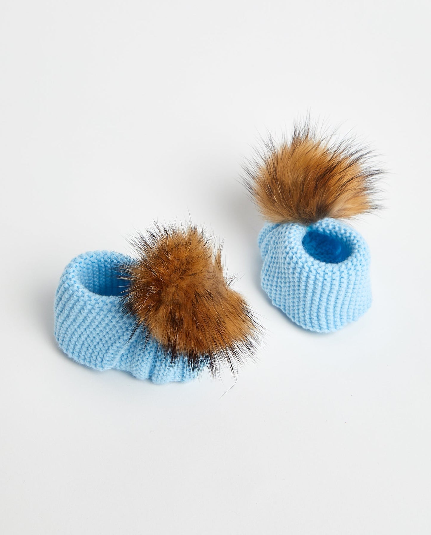 Pantoufles Tricot | Knit Slippers BABY BLUE - Mpompon