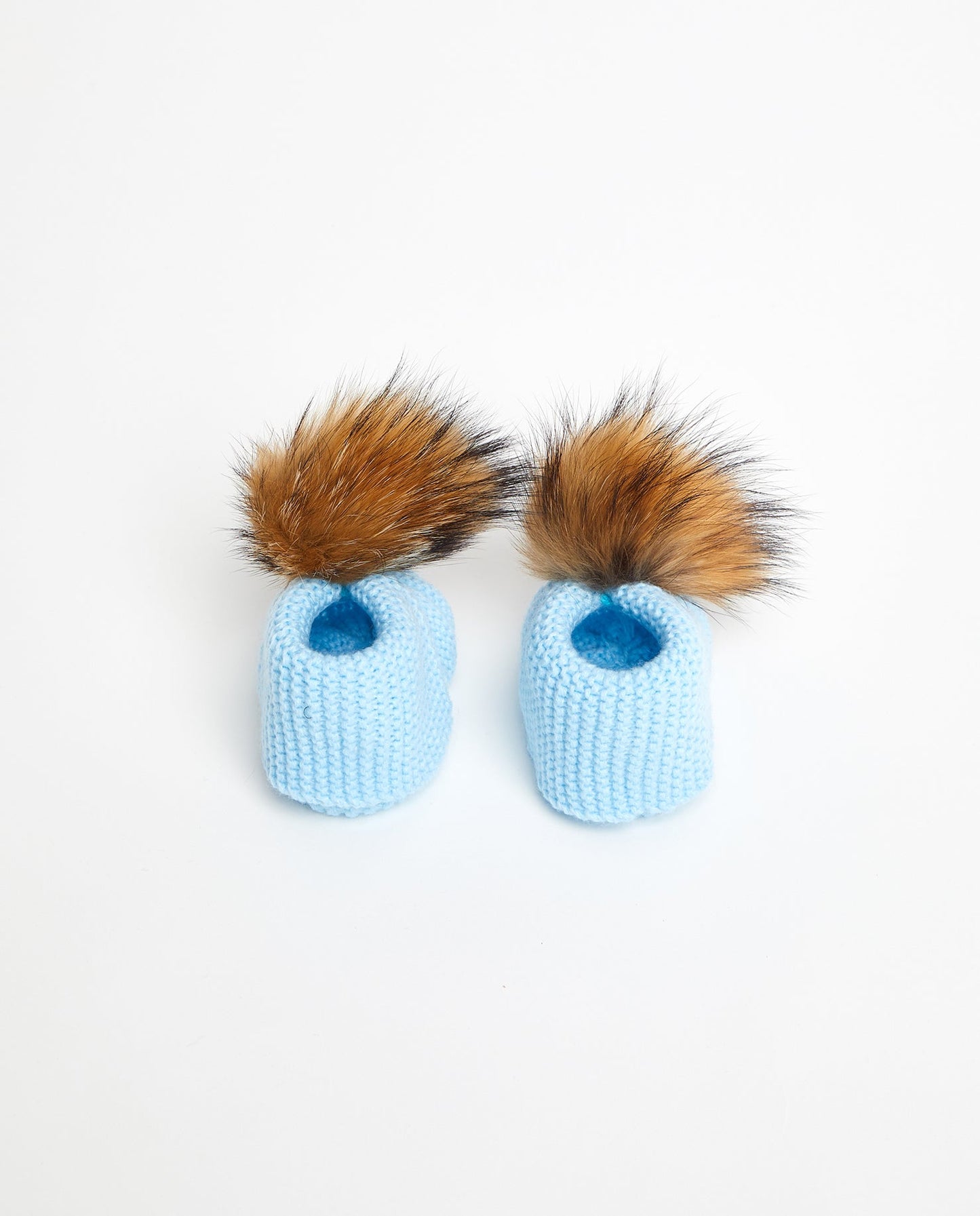 Pantoufles Tricot | Knit Slippers BABY BLUE - Mpompon