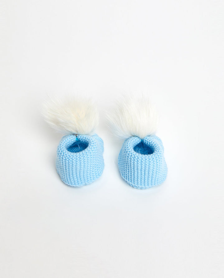 Pantoufles Tricot | Knit Slippers BABY BLUE - Mpompon