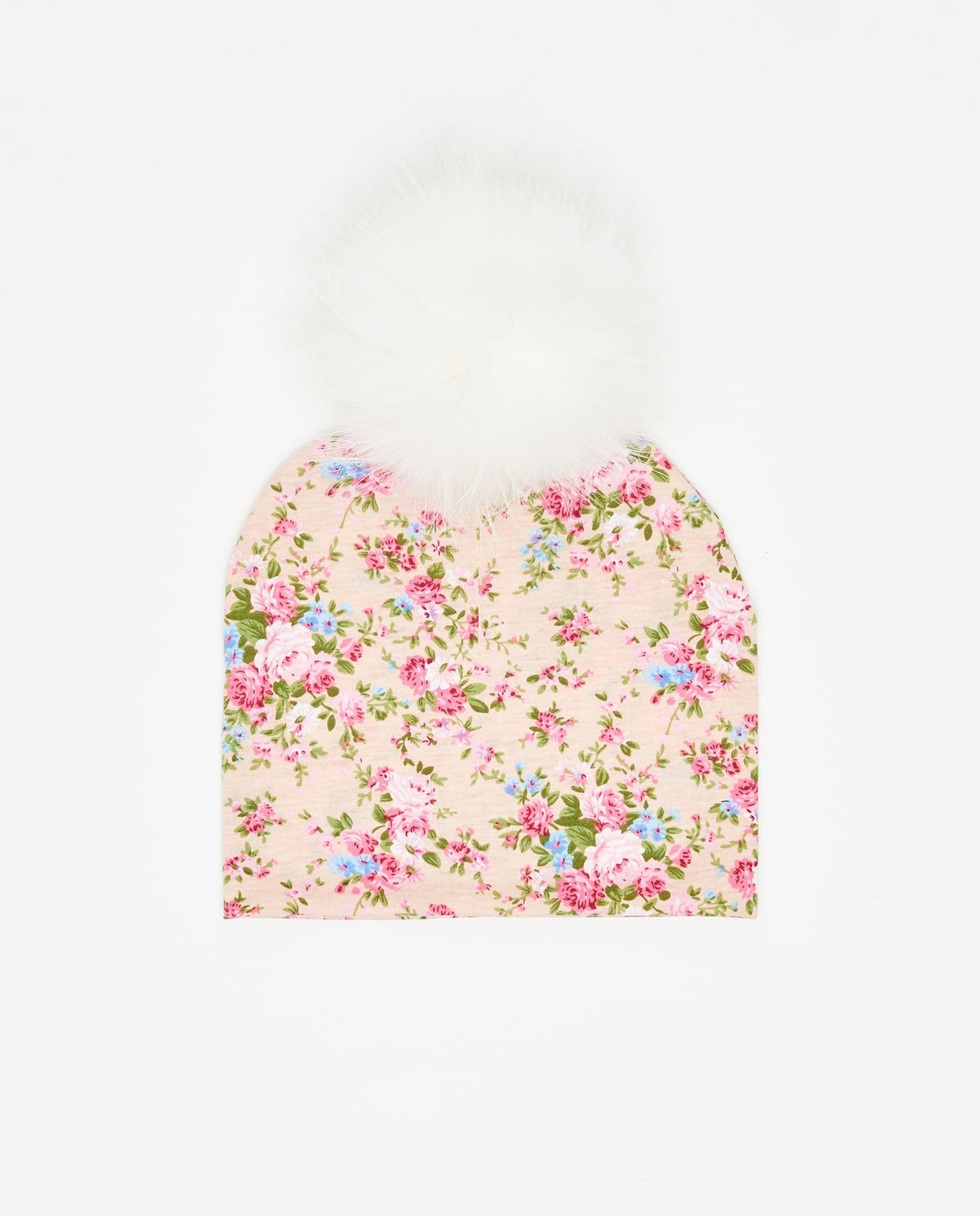 Tuque Adulte Coton Floral Rose