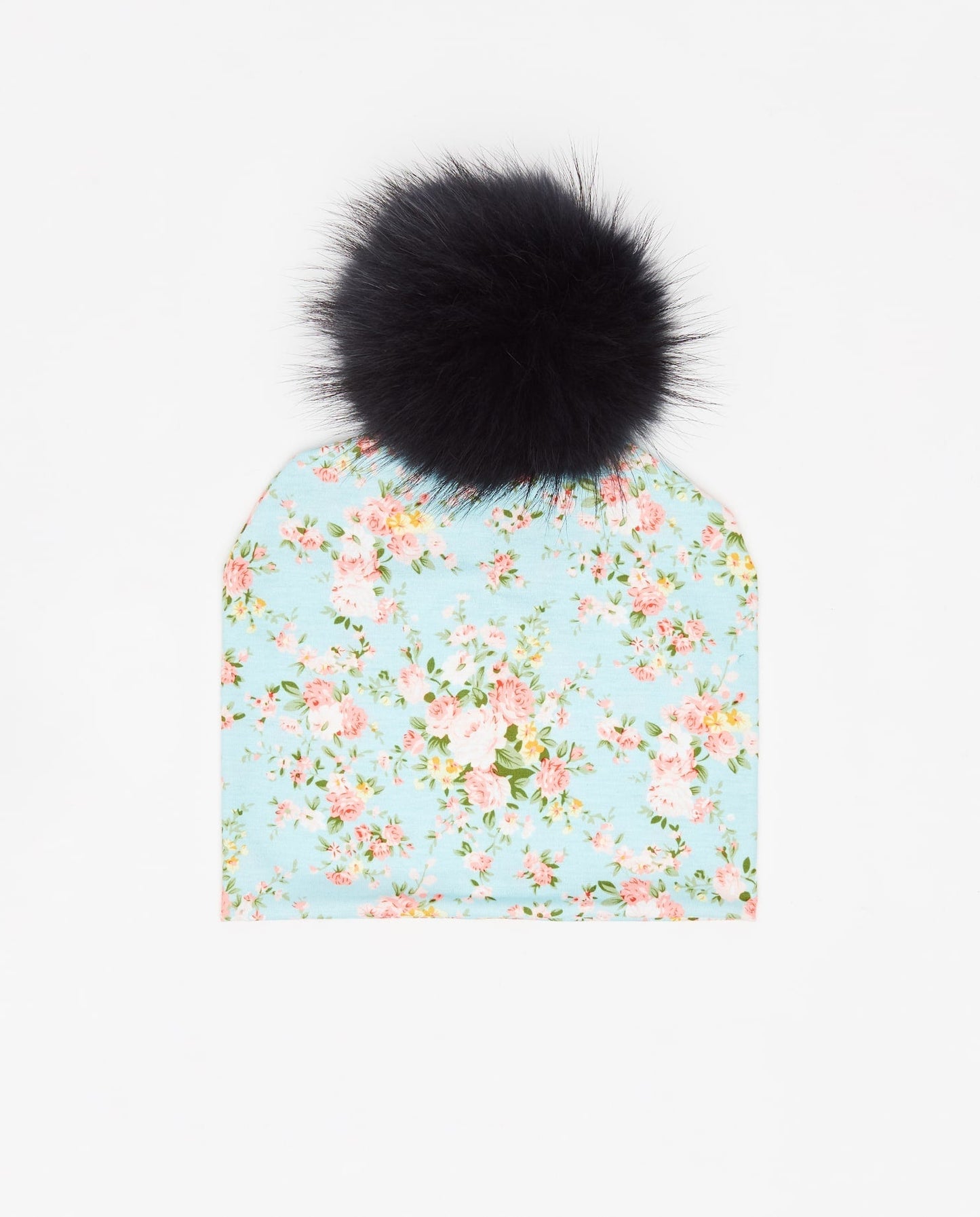 Tuque Adulte Coton Floral Bleu