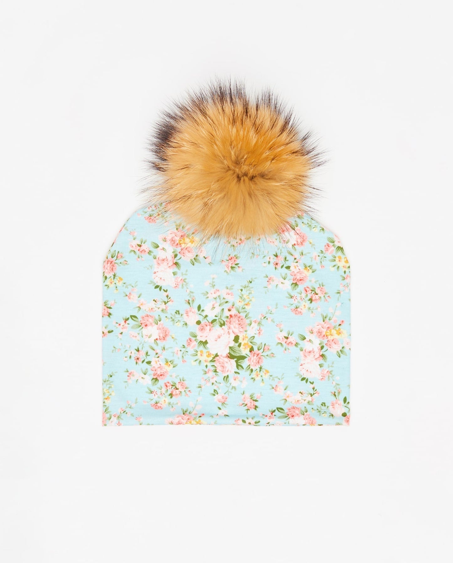 Tuque Adulte Coton Floral Bleu