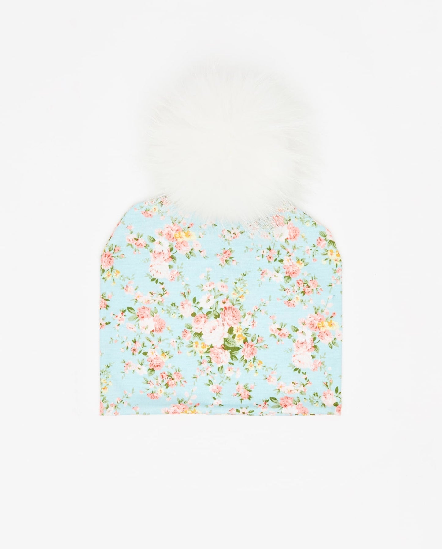 Tuque Adulte Coton Floral Bleu