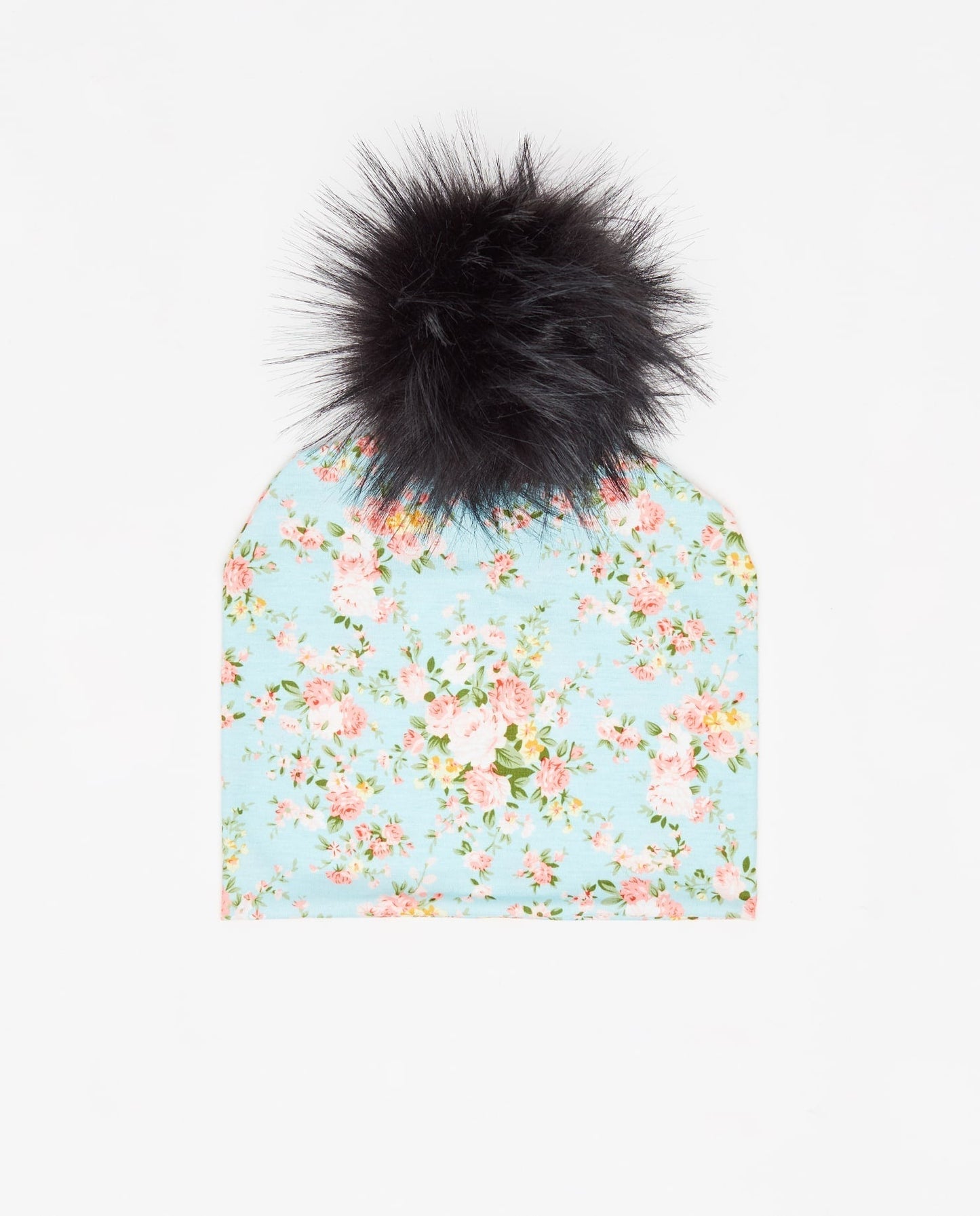 Tuque Enfant Coton Floral Bleu - Vegan