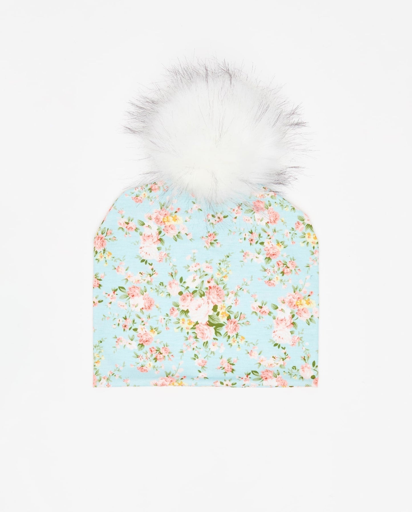 Tuque Enfant Coton Floral Bleu - Vegan