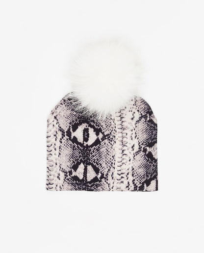 Cotton Beanie Silver Snake