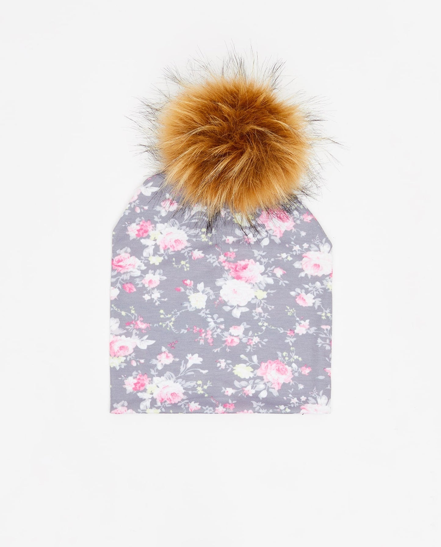 Bonnet Coton Floral Gris