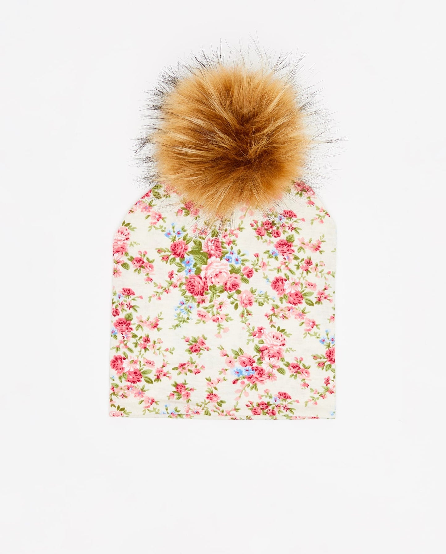 Tuque Enfant Coton Floral Crème - Vegan