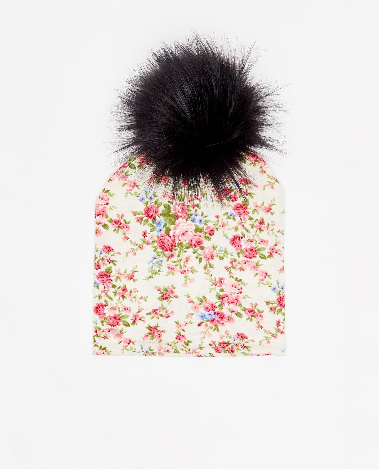 Tuque Enfant Coton Floral Crème - Vegan