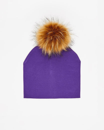 Cotton Beanie Aubergine