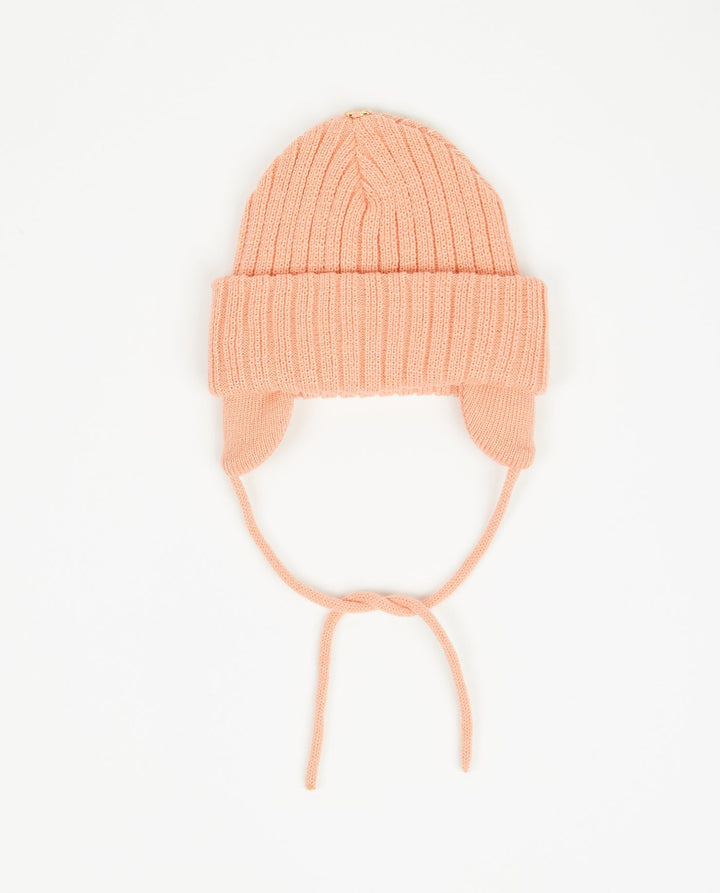 Bonnet en tricot - Sans pompon - Enfant 2-6T avec cordons de serrage 