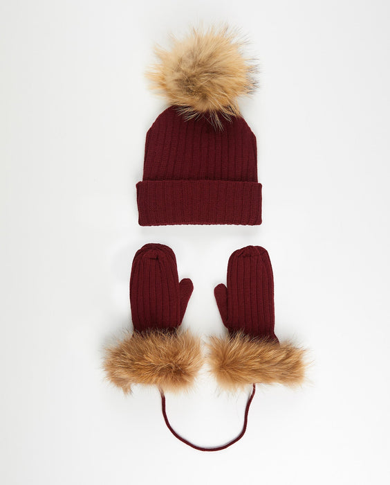 DUO Tuque et Mitaines Adulte | Adult Knit Beanie and Mittens - Mpompon