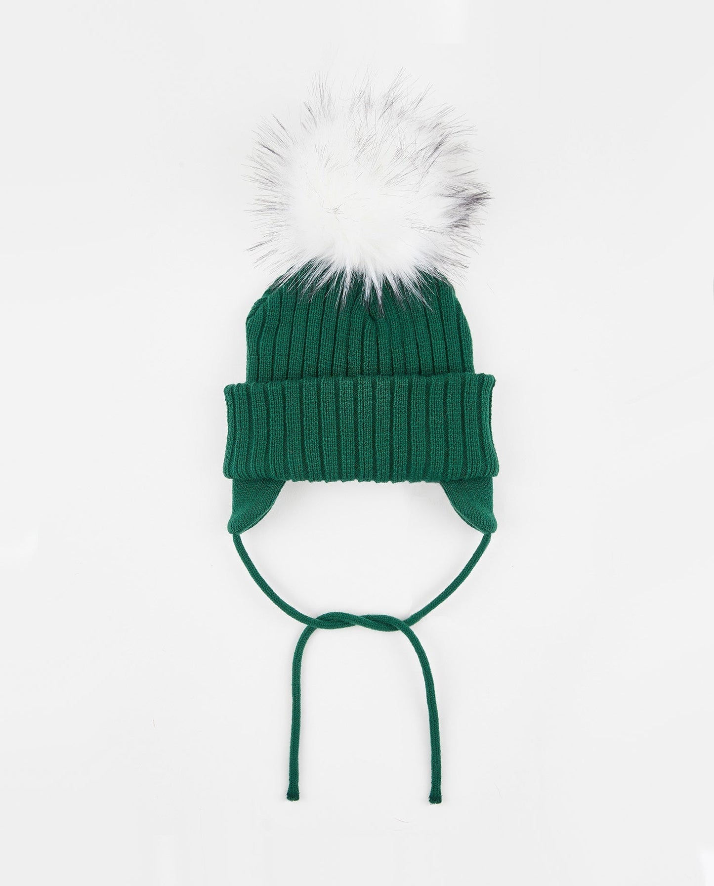 Tuque Enfant Doublée avec Cordons Emeraude - Vegan