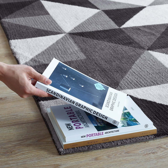 Kahula Geometric Triangle Mosaic Area Rug