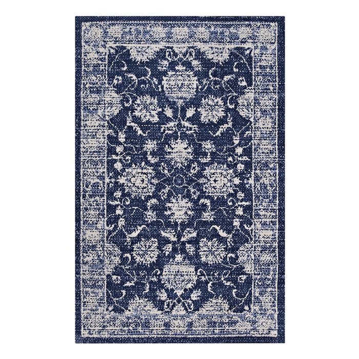 Kazia Distressed Floral Lattice 5x8 Area Rug