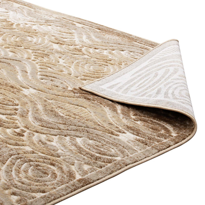 Kennocha Rustic Vintage Abstract Waves Area Rug