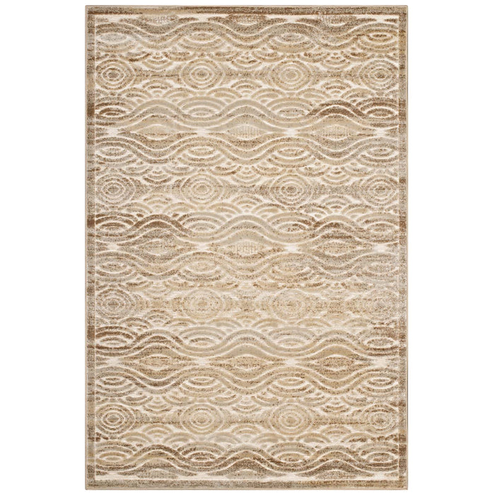 Kennocha Rustic Vintage Abstract Waves Area Rug